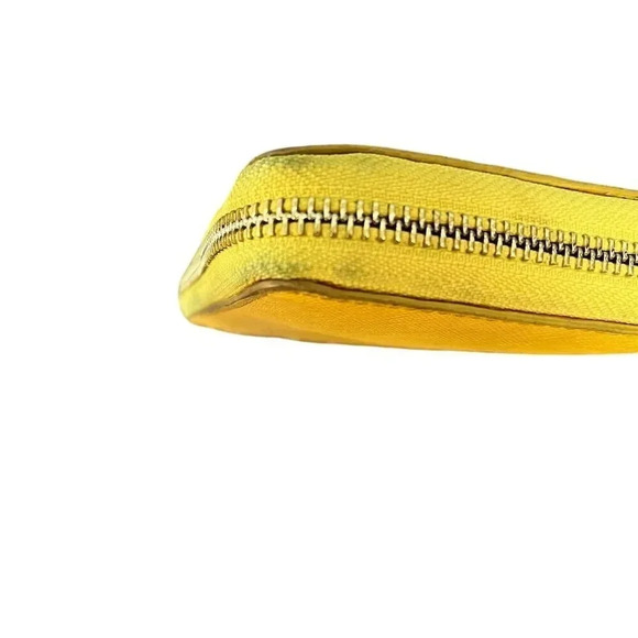 Vivienne Westwood Yellow Zip-Around Wallet Credit Card Holder - Picture 5 of 6